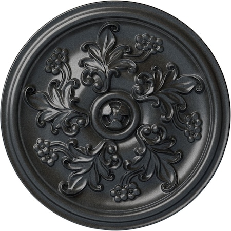 Katheryn Ceiling Medallion (Fits Canopies Up To 2 1/8), Hand-Painted Pewter, 14 1/2OD X 2 3/4P